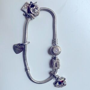 Pandora bracelet with charms